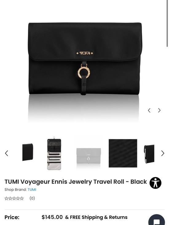Tumi Handbags - TUMI Black Jewelry Travel Roll with Gold Hardware NEW